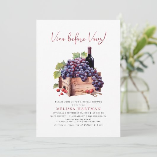 Modernes Wasserfarbenspiel vor dem Vows-Brautparty Einladung (Stehend Vorderseite)