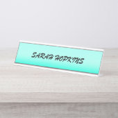 Modernes Wassergraben Wasserfarbe Frühlingscharakt Schreibtischnamensplakette (Vorderseite )