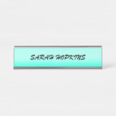 Modernes Wassergraben Wasserfarbe Frühlingscharakt Schreibtischnamensplakette (Vorderseite )