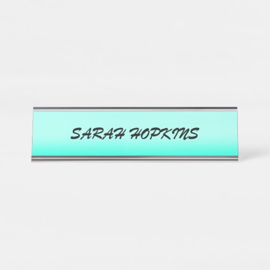 Modernes Wassergraben Wasserfarbe Frühlingscharakt Schreibtischnamensplakette (Vorderseite )