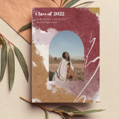 Modernes Watercolor Abstrakt Graduate Foto Einladung