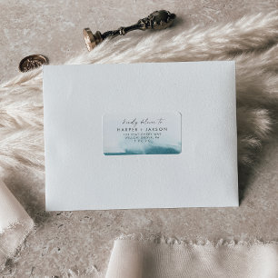 Modernes Watercolor Aquamarine Hochzeitungs-RSVP-A Adressaufkleber