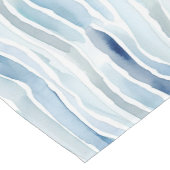 Modernes Watercolor Blau- und Weißstreifenmuster Kurzer Tischläufer (Ecke)