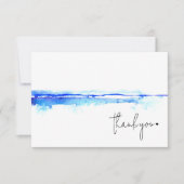 Modernes Watercolor Blue Brautparty Dankeskarte (Vorderseite)