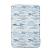 Modernes Watercolor Blue Wave Strive Muster Badematte (Vorderseite Vertikal)
