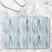 Modernes Watercolor Blue Wave Strive Muster Badematte