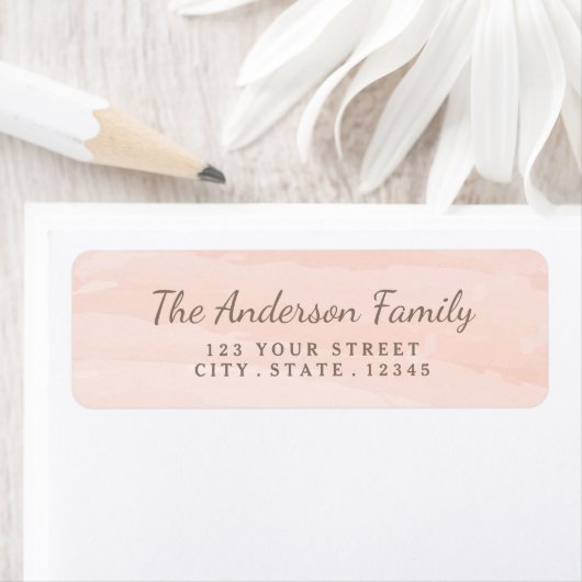 Modernes Watercolor | Blush-Rücksendeadresse (Insitu)