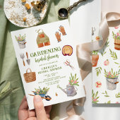 Modernes Watercolor Garden Party Brautparty Einladung