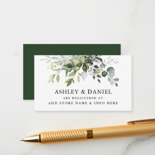 Modernes Watercolor Greenerity Wedding Registry Begleitkarte