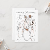 Modernes Watercolor Krippe Single Foto Holiday Karte (Vorderseite/Rückseite Beispiel)