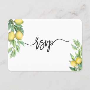Modernes Watercolor Lemon Tropical Wedding RSVP