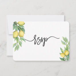 Modernes Watercolor Lemon Tropical Wedding RSVP