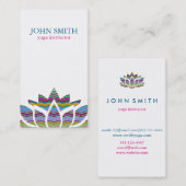 Modernes Watercolor-Lotos-Blumen-Logo-Yoga Visitenkarte (Vorne/Hinten)