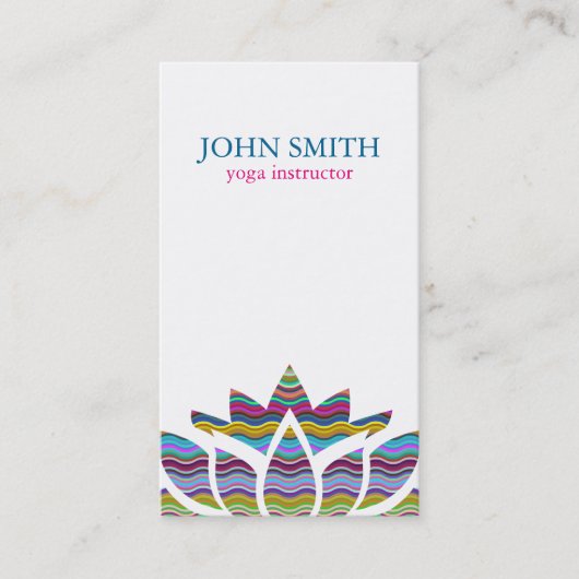 Modernes Watercolor-Lotos-Blumen-Logo-Yoga Visitenkarte (Vorderseite)