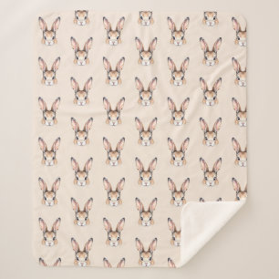 Modernes Watercolor Niedlich Ostern Bunny Face Mus Sherpadecke