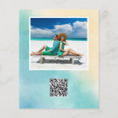 Modernes Watercolor Ocean Beach Foto Save the Date Flyer (Hinten)