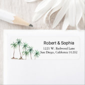 Modernes Watercolor Palm Tree Rückgabeadresse Labe (Insitu)