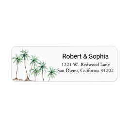 Modernes Watercolor Palm Tree Rückgabeadresse Labe
