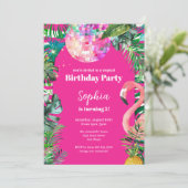 Modernes Watercolor Pool Party Einladung (Stehend Vorderseite)