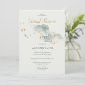 Modernes Watercolor Sage Green Virtual Brautparty Einladung (Stehend Vorderseite)