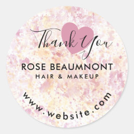 Modernes Watercolor Script Classic Round Sticker