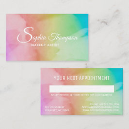 Modernes Watercolor Script Rainbow - Ernennung Terminkarte