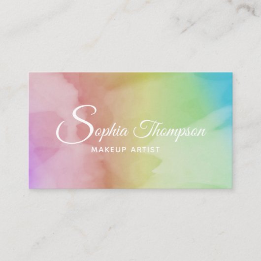 Modernes Watercolor Script Rainbow - Ernennung Terminkarte (Vorderseite)