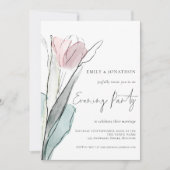 Modernes Watercolor Tulip Wedding Abend Party Einladung (Vorderseite)