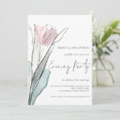 Modernes Watercolor Tulip Wedding Abend Party Einladung (Stehend Vorderseite)