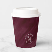 Modernes Watercolor Wedding Burgundy ID816 Pappbecher (Vorderseite)