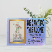 Modernes Watercolorgodparents-Antrag-Foto Einladung (Stehend Vorderseite)