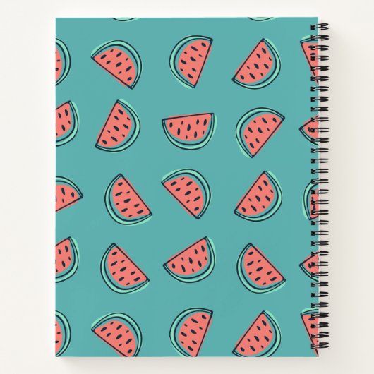 Modernes Watermelon-Muster - individueller Name Notizblock (Rückseite)