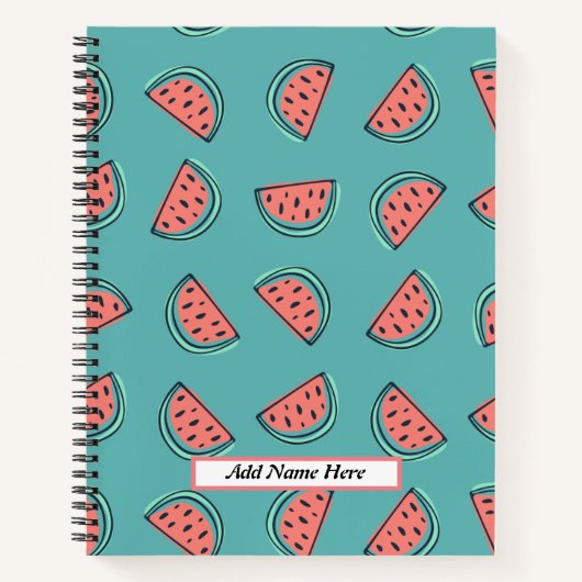 Modernes Watermelon-Muster - individueller Name Notizblock (Vorderseite)