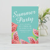 Modernes Watermelon Wasserfarben Sommerliches Part Einladung (Stehend Vorderseite)