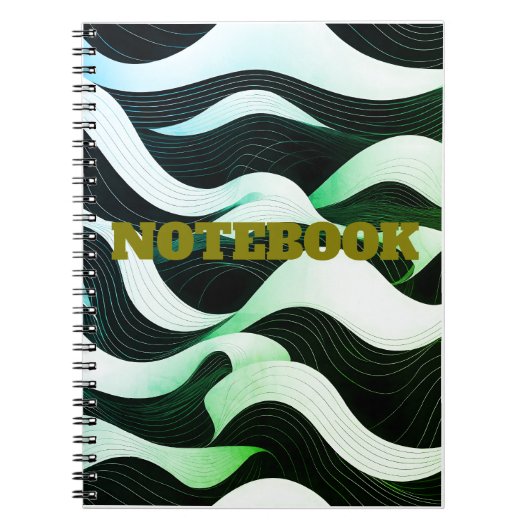 Modernes Wave Art Notebook Notizblock (Vorderseite)
