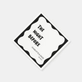 Modernes Wave Border Black & White Probe Dinner Serviette (Ecke)