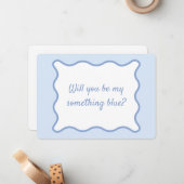 Modernes Wavy Border etwas Blue Crew Vorschlag Mitteilungskarte (Vorderseite/Rückseite Beispiel)