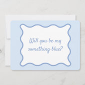 Modernes Wavy Border etwas Blue Crew Vorschlag Mitteilungskarte (Vorderseite)