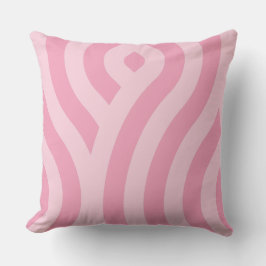 Modernes Wavy Stripes Muster rosa Kissen