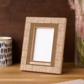 Modernes Weave Muster mit Text Geätzte Rahmen (Linke Ecke)