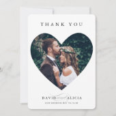 MODERNES WEDD Paar Foto eleganter Herzrahmen Einladung (Vorderseite)