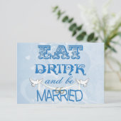 Modernes Wedding Blue UAWG Einladung (Stehend Vorderseite)