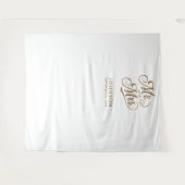 Modernes Wedding Foto Stand Mr. Script Backdrop Wandteppich (Vorderseite (Horizontal))