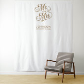 Modernes Wedding Foto Stand Mr. Script Backdrop Wandteppich (Beispiel)