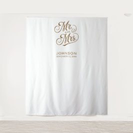 Modernes Wedding Foto Stand Mr. Script Backdrop Wandteppich