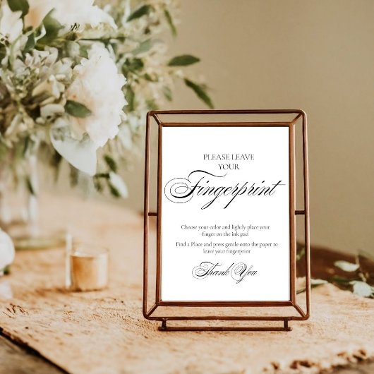 Modernes Wedding Guest Tree Fingerprint Sign Poster