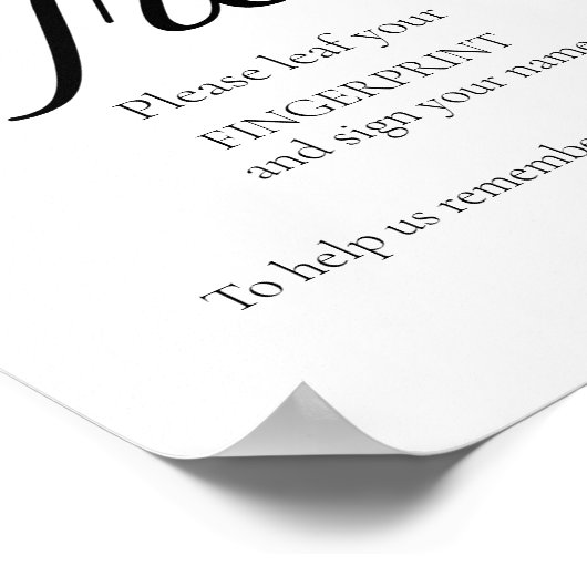 Modernes Wedding Guest Tree Fingerprint Sign Poster (Ecke)