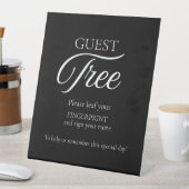 Modernes Wedding Guest Tree Fingerprint Sign Sockelschild (In Situ)