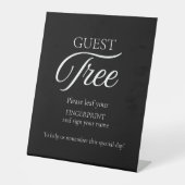 Modernes Wedding Guest Tree Fingerprint Sign Sockelschild (Vorderseite)