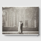 Modernes Wedding Monogram 4 Foto Collage Gästebuch (Rückseite)